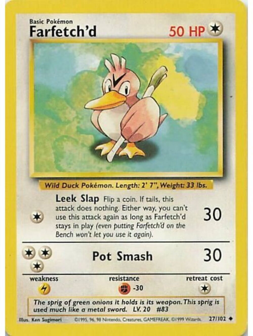 Pokemon TCG 2000 Farfetch'd NM BS2